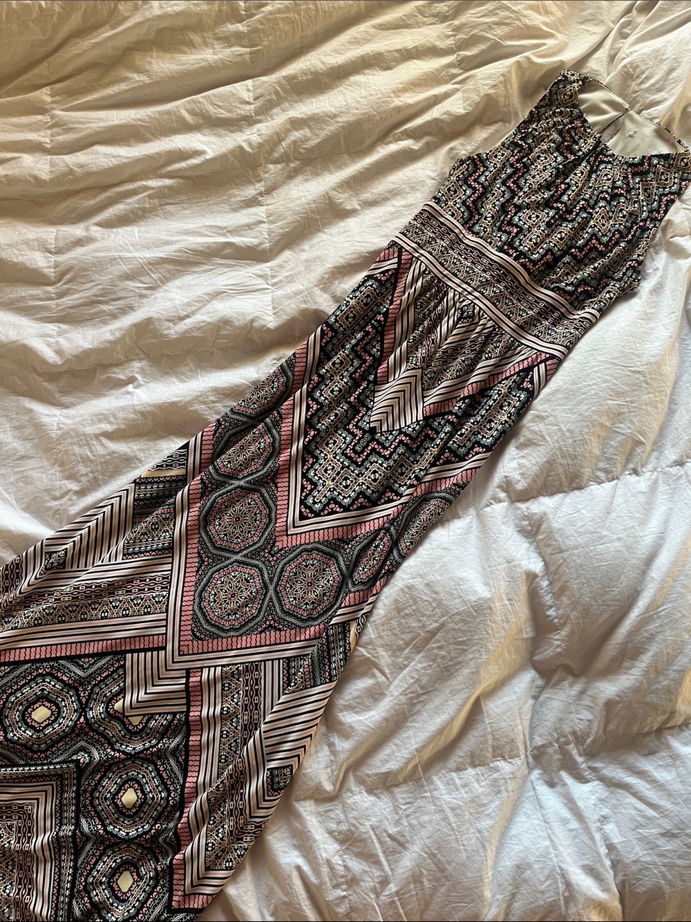 Geometric print maxi dress